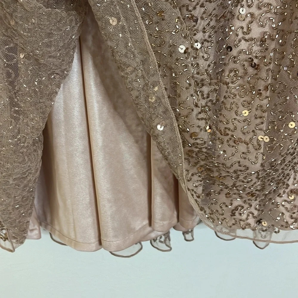 Ashley Lauren | Blush Pink fit n flare beaded & sequins Women’s size 2 sparkly - Picture 8 of 12